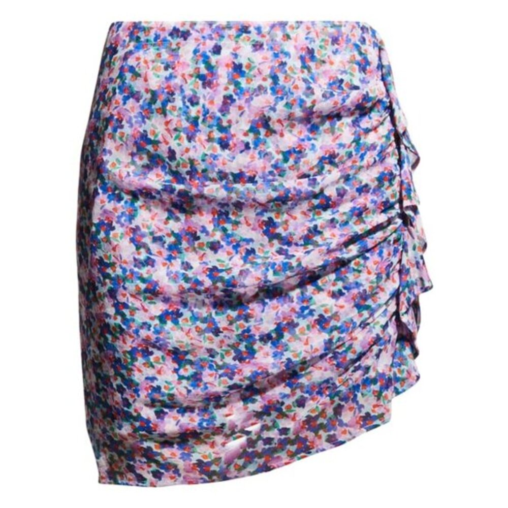 NWT Veronica Beard Spencer Side Ruched Skirt Floral Size 14